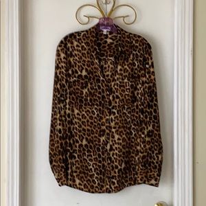 Express leopard print Silky blouse Sz XL